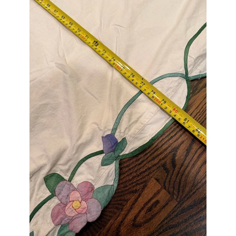 Vintage appliqué duvet cover.